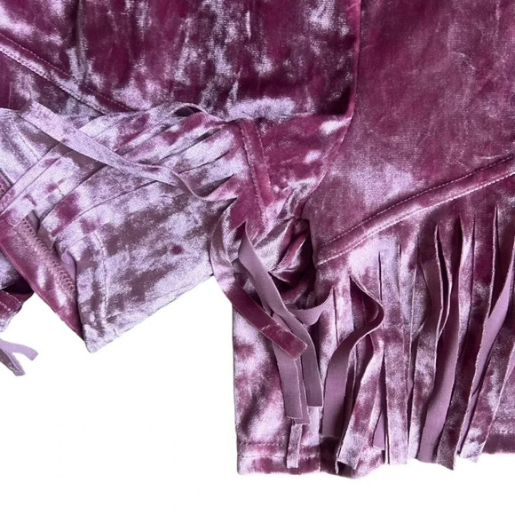 NWT Crazy Train pink velvet fringe shorts with belt loops size XXL - Picture 6 of 9